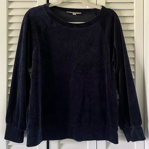 Loft 448094 Navy Velour Sweatshirt Size Small